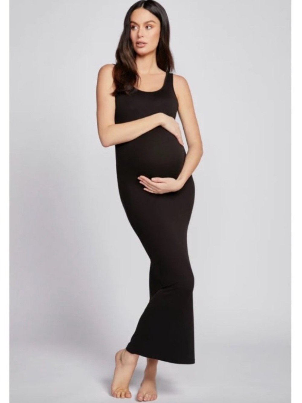 Bumpsuit The Maternity Dress Signature Bumpsuit Tank Maxi in Black Size M